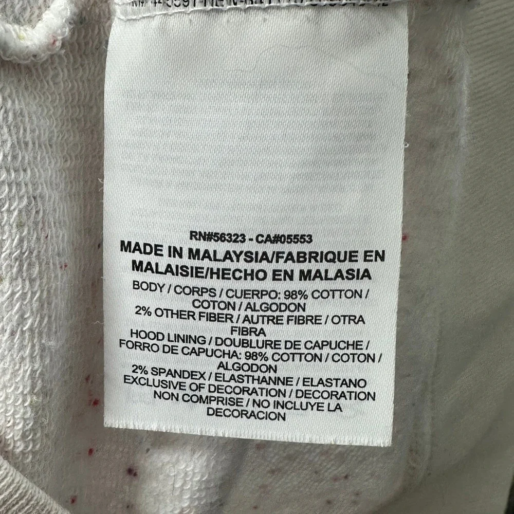 Nike Womens Medium Full Zip Hoodie White Confetti Print Athleisure Sporty Gym